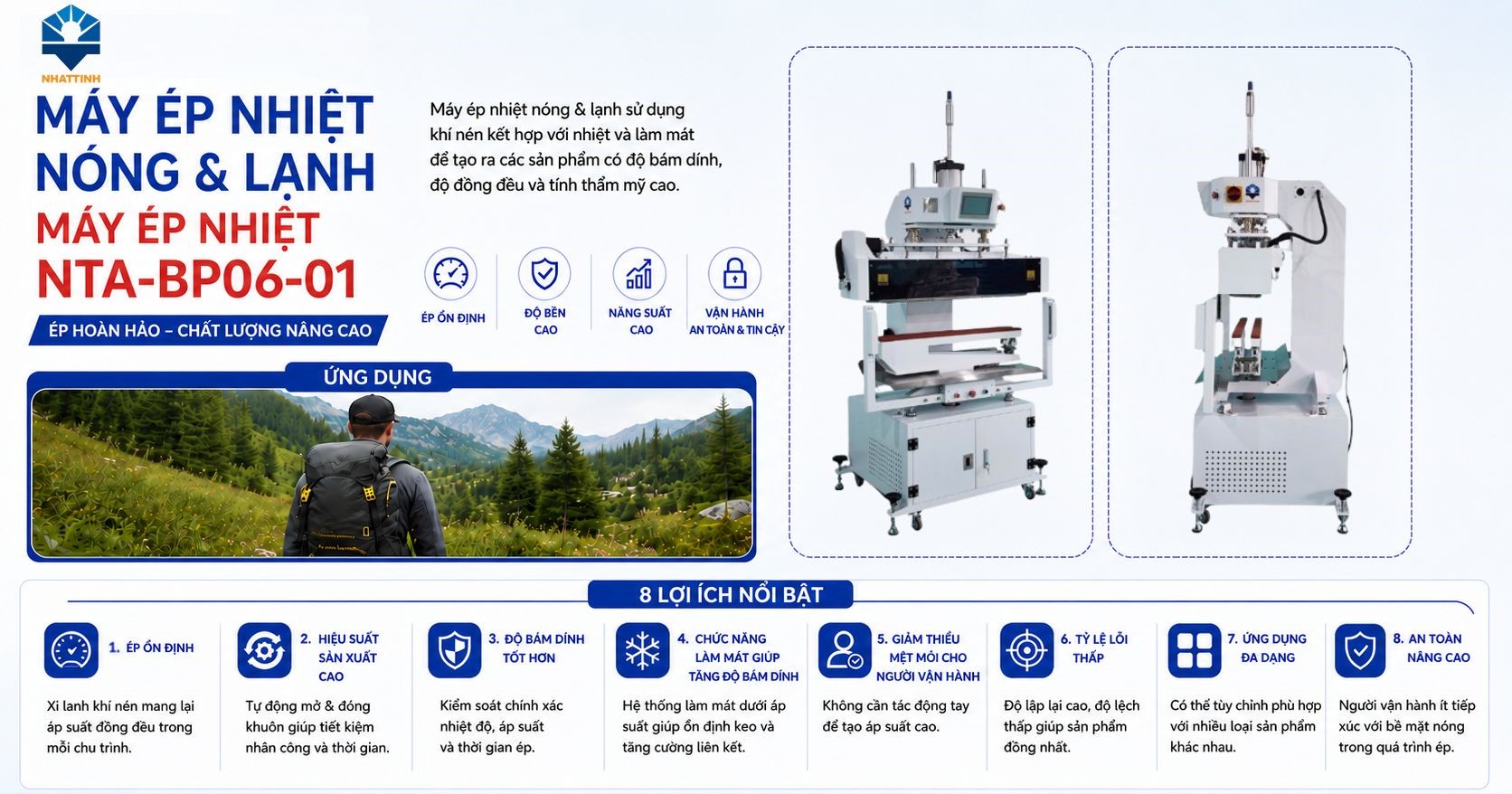 máy ép nhiệt nóng lạnh